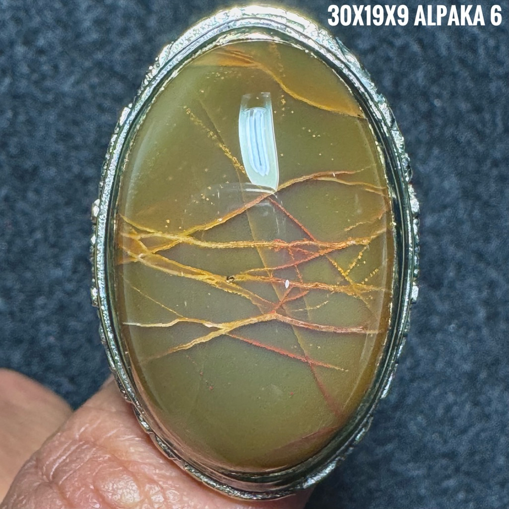 Cincin Batu Akik Natural Baturaja Abstrak (Asli Alam)