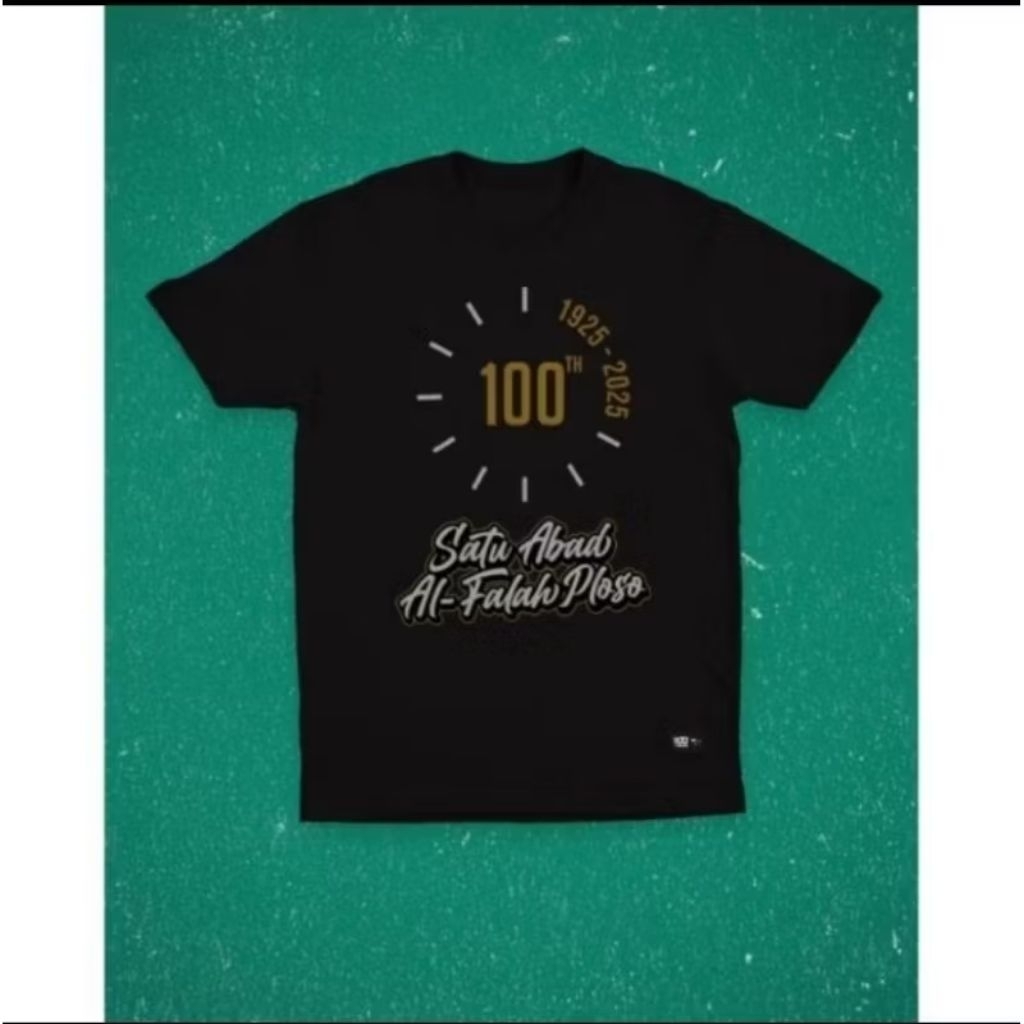Kaos T-Shirt Basic Hitam Satu Abad Al-falah Ploso Baju Distro Ukuran S M L XL