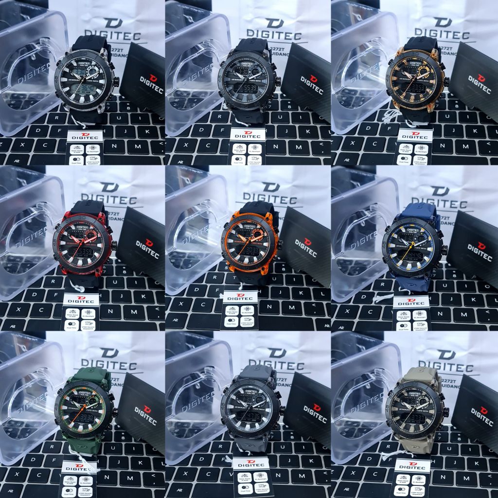 JAM TANGAN PRIA DIGITEC ORIGINAL TAHAN AIR DUAL TIME