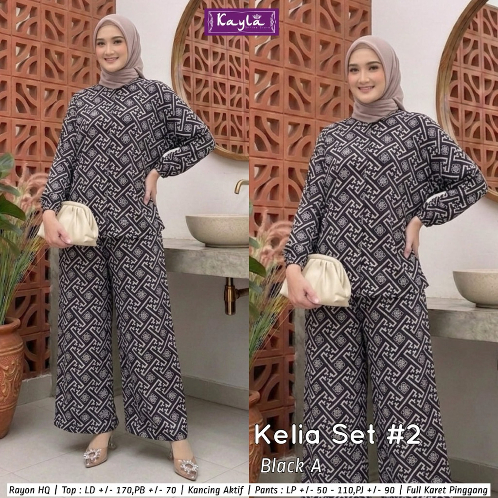 COD= NO CANCEL• Kelia Set #2 by Kayla• Setelan Celana Batik Rayon