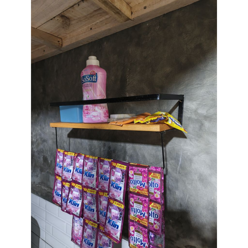 HOT SALE Rak Dinding Kuat Tahan Lama Tanpa Bor Rak Laundry Mesin Cuci Minimalis Rak Detergen Kamar