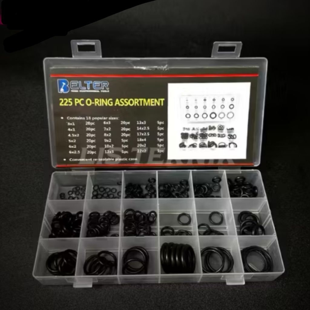 Karet oring 225pcs untuk air dan oli serbaguna