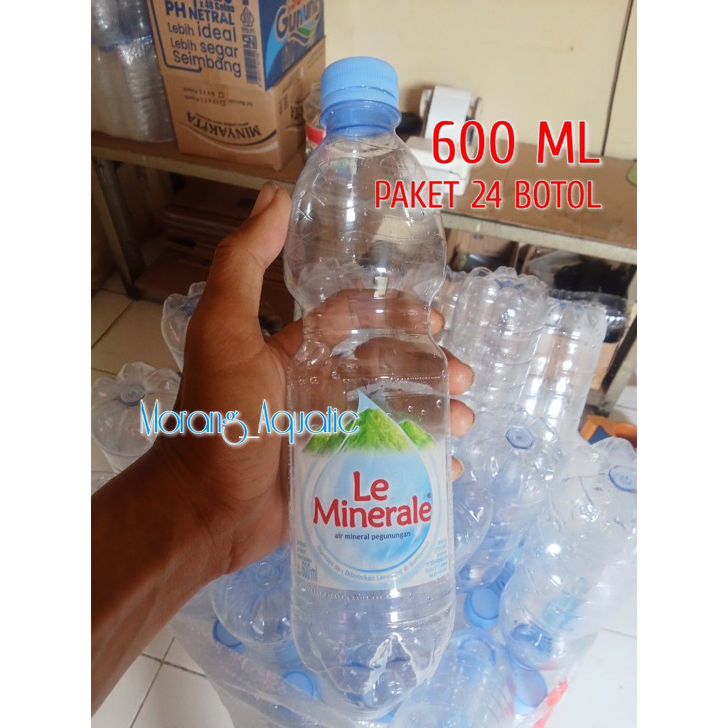 Botol kosong bekas air le mineral 600 ml paket 24 pcs