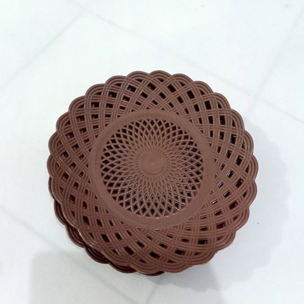 PIRING ROTAN PLASTIK LUSINAN - PIRING SAJIAN 1 LUSIN 12 PCS