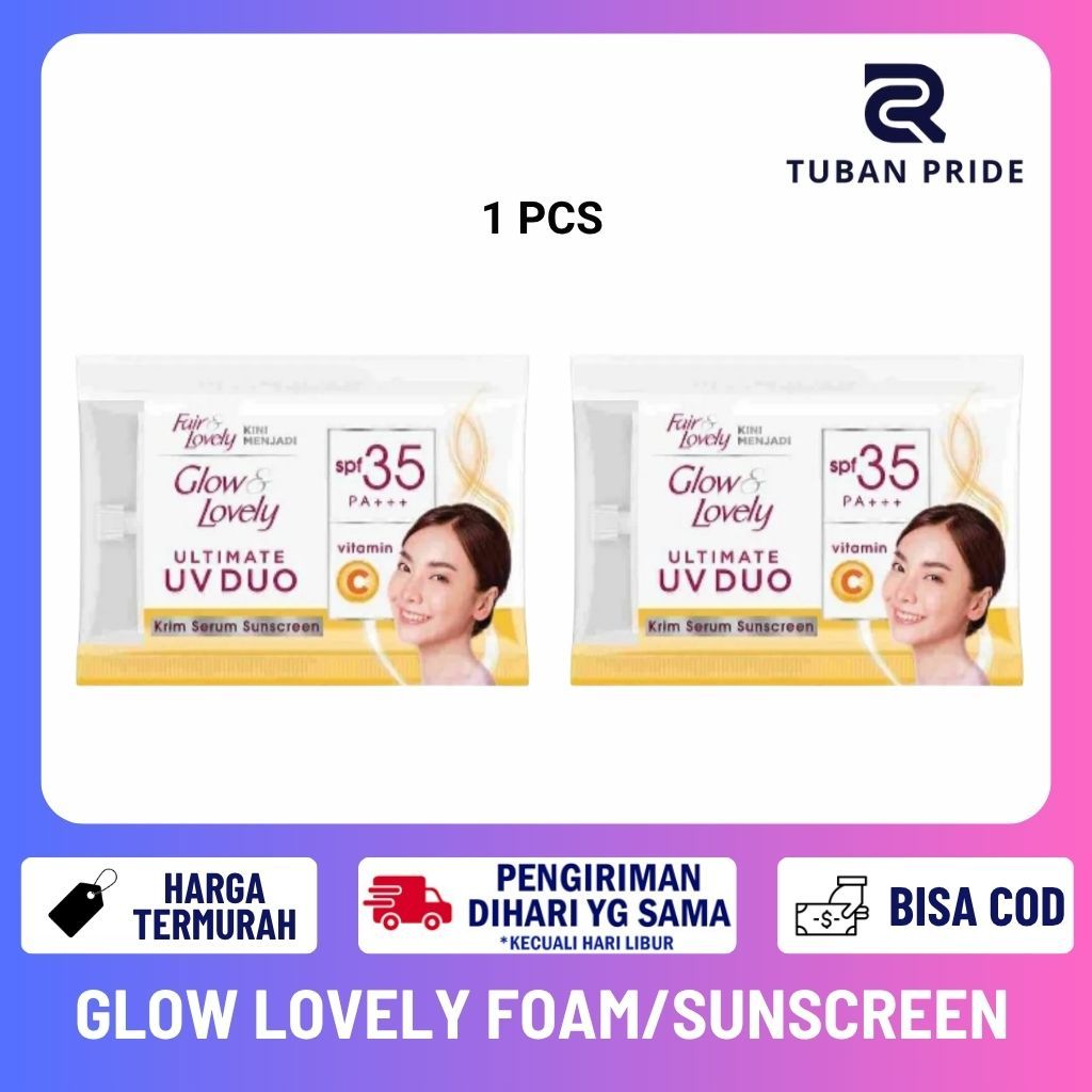 [TP] FAIR GLOW & LOVELY SUNSCREEN BRIGHT UV DUO WITH VITAMIN C MENCERAHKAN KULIF SPF 35 PA+++ 7 GRAM