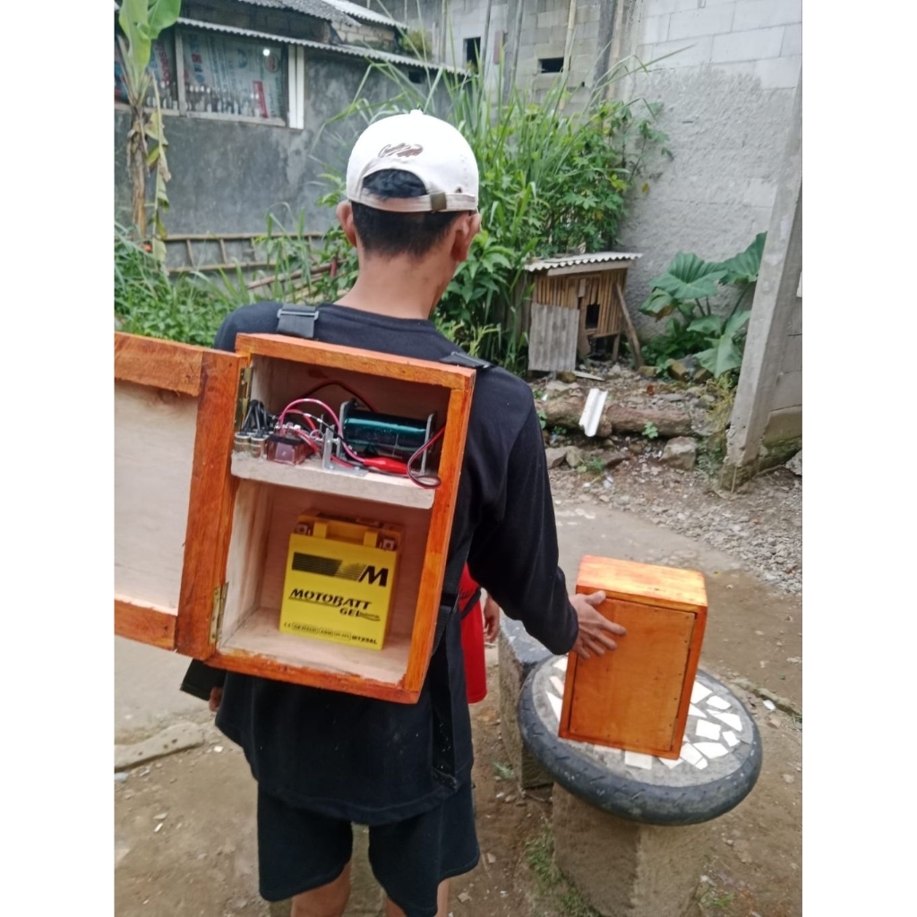 Mesin Dan Set 2200 Watt Inverter Platina Baja Widia 4 Kondensor 12 Volt Dengan Box Kayu Kapasitas 45