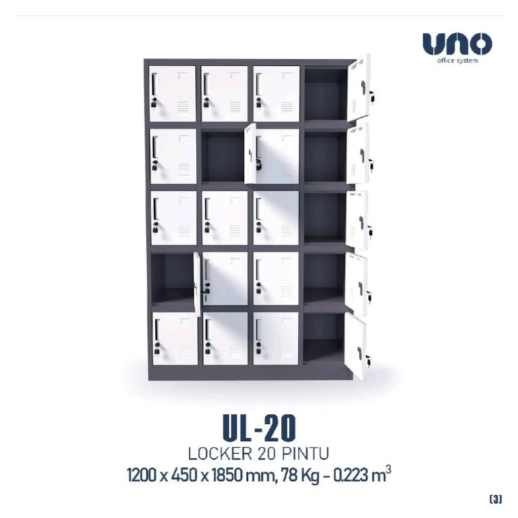 Locker Uno UL 20 loker besi 20 pintu uno