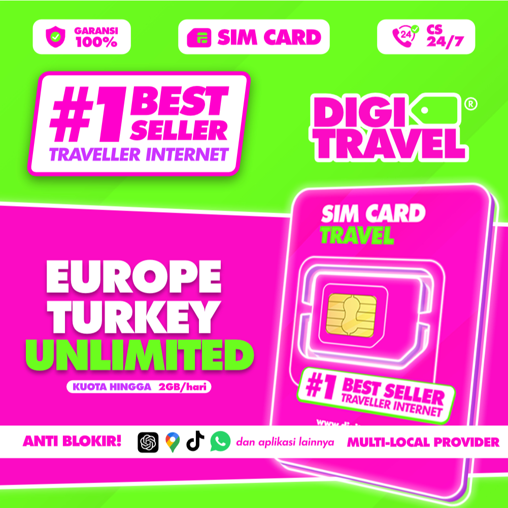 SIM Card Eropa Europe Turki Polandia Swiss Slovakia Unlimited Data Internet Roaming Langsung Aktif -