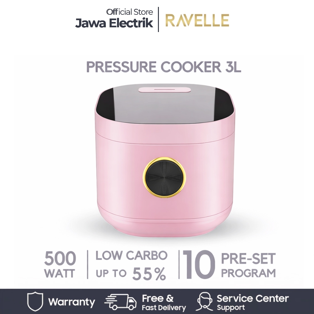 Ravelle Digital Rice Cooker Low Carbo 3L (1.2L Nasi)
