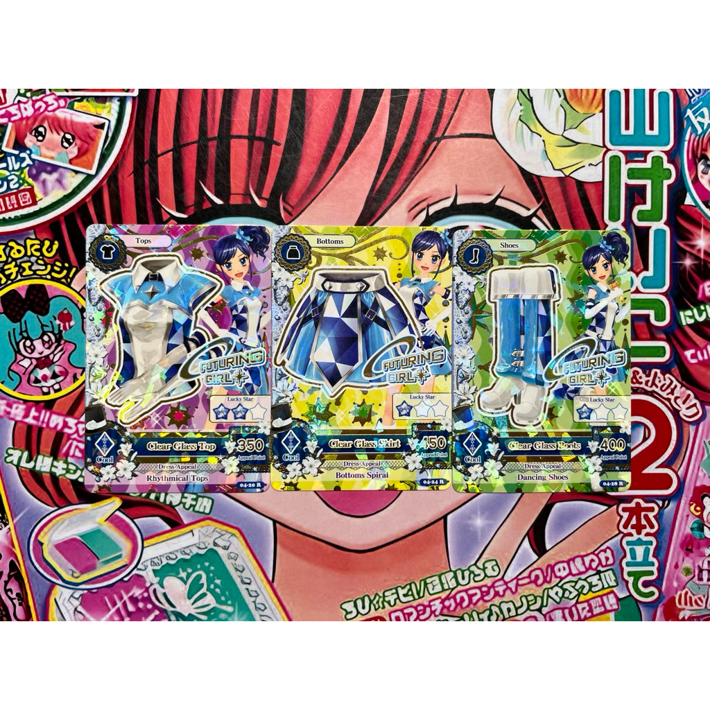 Kartu Aikatsu Aoi Kiriya Clear Glass Coord Futuring Girl Rare Card Set Seri 4 Cool Tops Bottoms Shoe