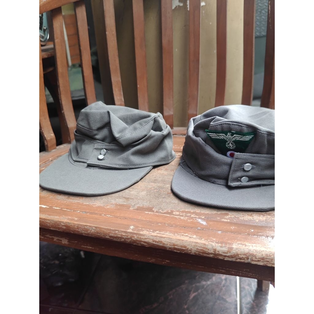 Topi Field Cap Hat M43 Kanvas Repro German WWII WW2 Era