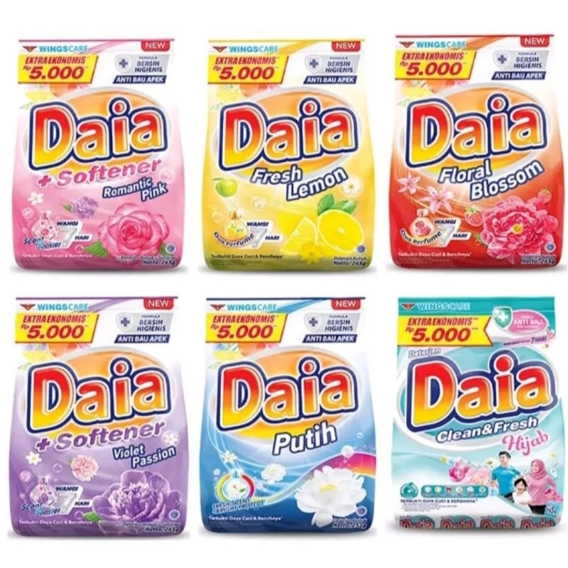 Daia detergent bubuk kemasan ekonomis 5000 / deterjen Daia 5000