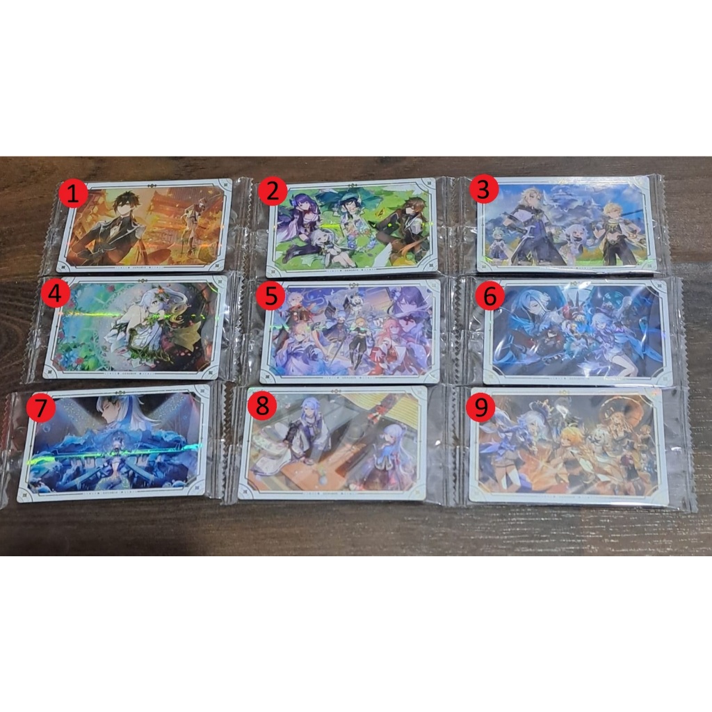 Genshin Impact Wafer Card Selected Ready | Zhongli Nahida Neuvillette Furina Ayato Ayaka Arlecchino 
