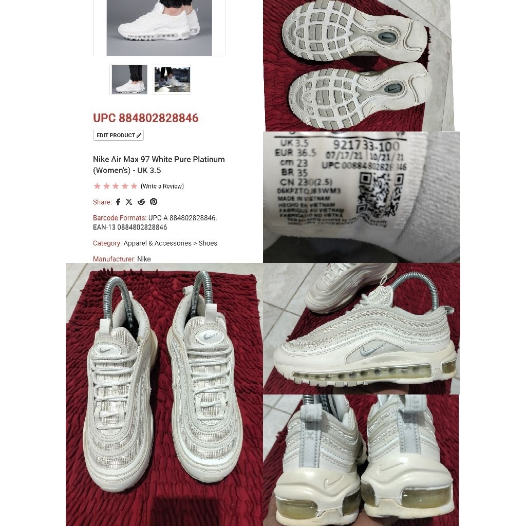 Sepatu Preloved Second Original Nike Airmax AM 97 Size 36