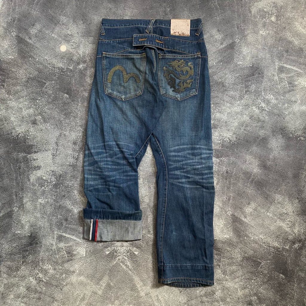 Celana Pants Evisu Selvedge Denim Jeans Good Feeding Second Original