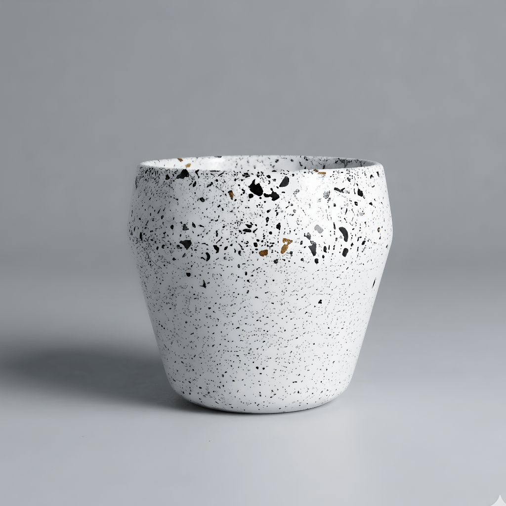 Terrazzo Mini Pot Putih Tirus Hias Teraso Batualam