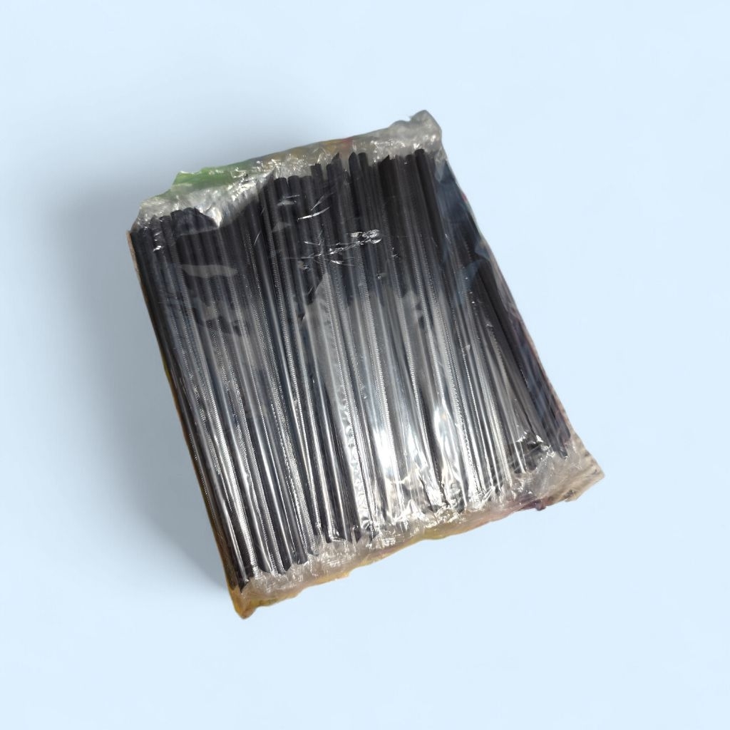 [250 pcs] Sedotan Steril Hitam lancip / Sedotan hitam lancip / Sedotan Steril