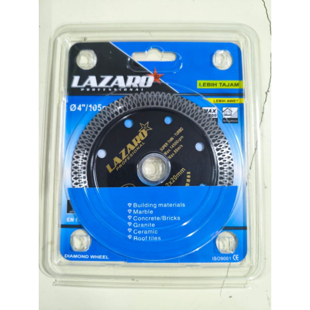 Mata Gerinda Potong Lazaro Diamond Wheel 4" Super Thin Turbo - Granite & Ceramic