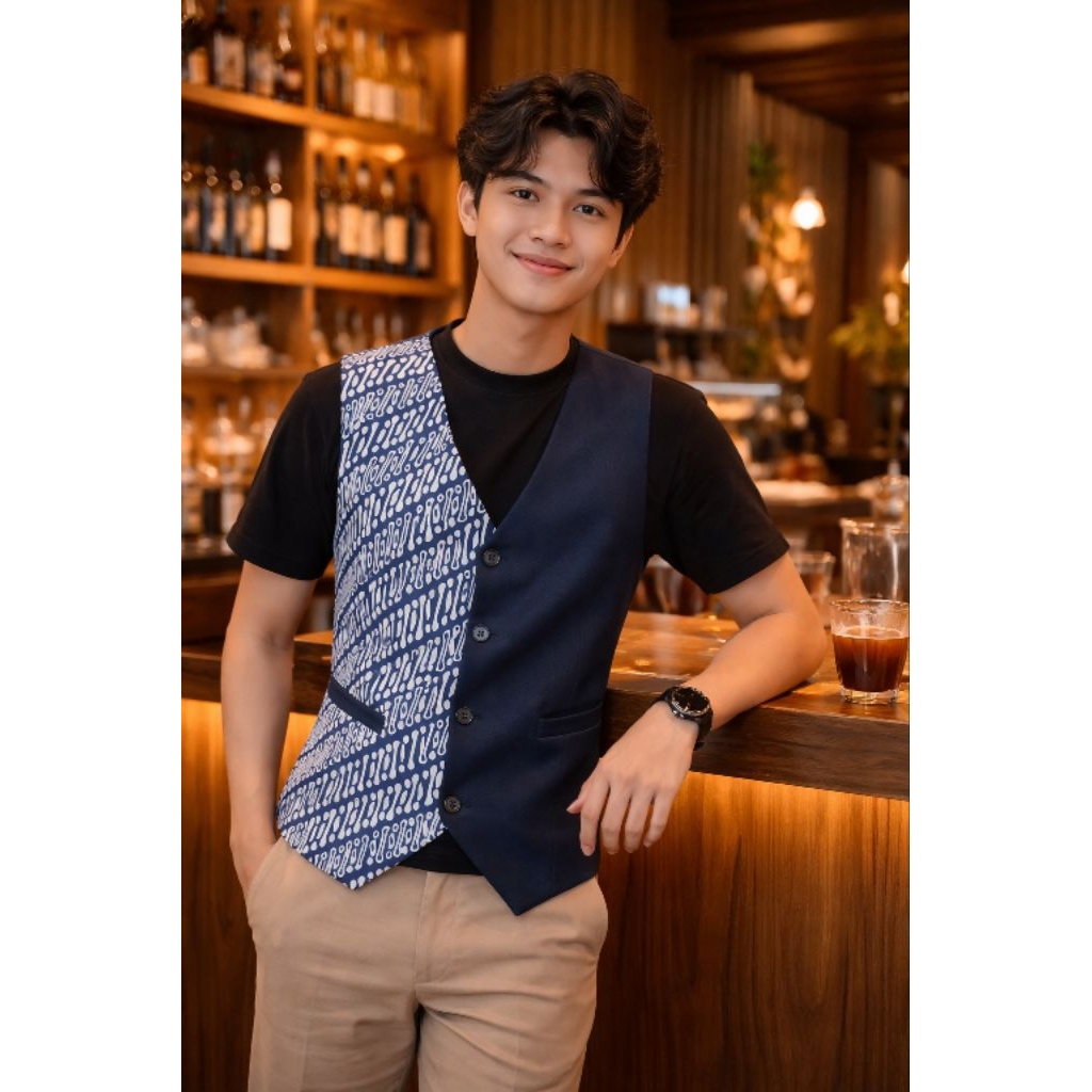 AECO Vest Pria Batik Prang Tulang