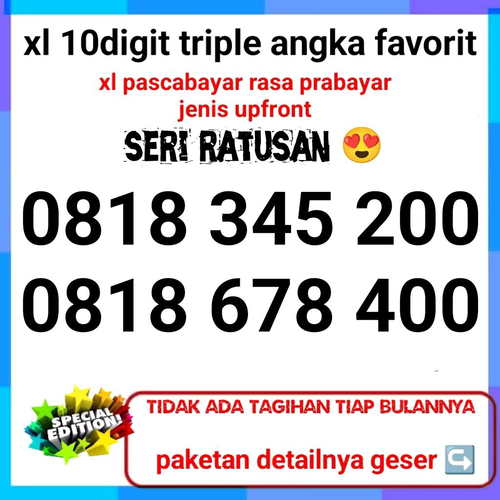 XL 10 DIGIT RATUSAN PASCABAYAR RASA PRABAYAR