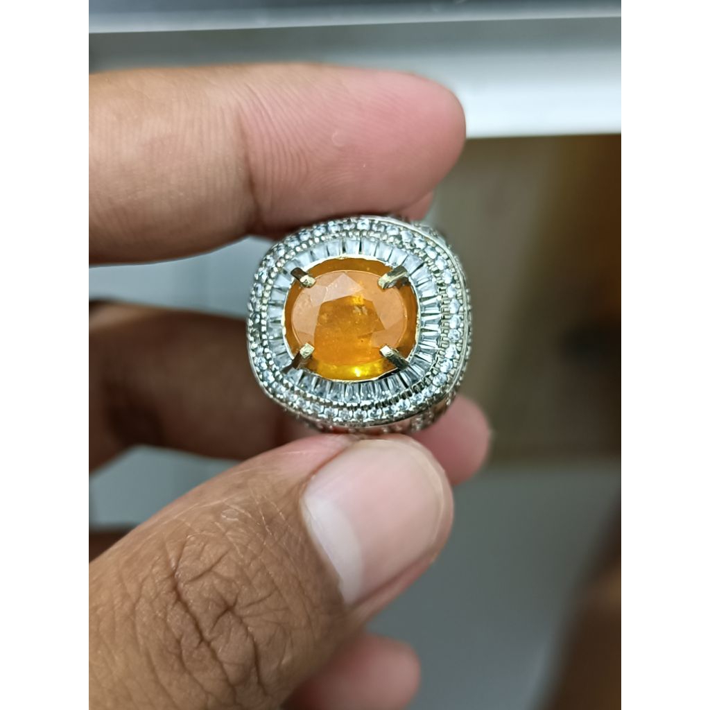 004 cincin batu yakut yellow safir