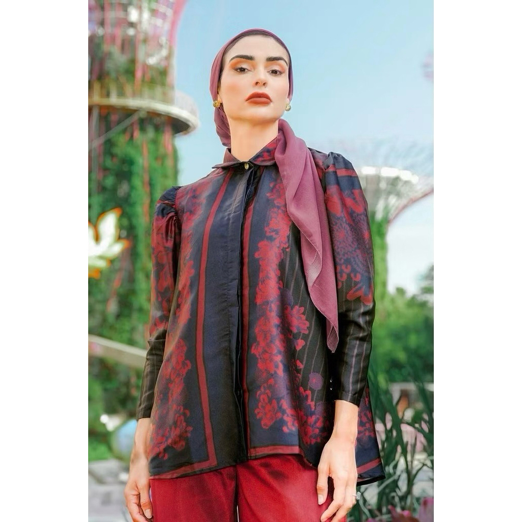 Preloved Benang Jarum - Aquila Puffy Shirt - Crimson