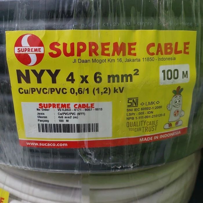 Supreme NYY Kabel Kawat Tembaga 4x6mm 27 Meter