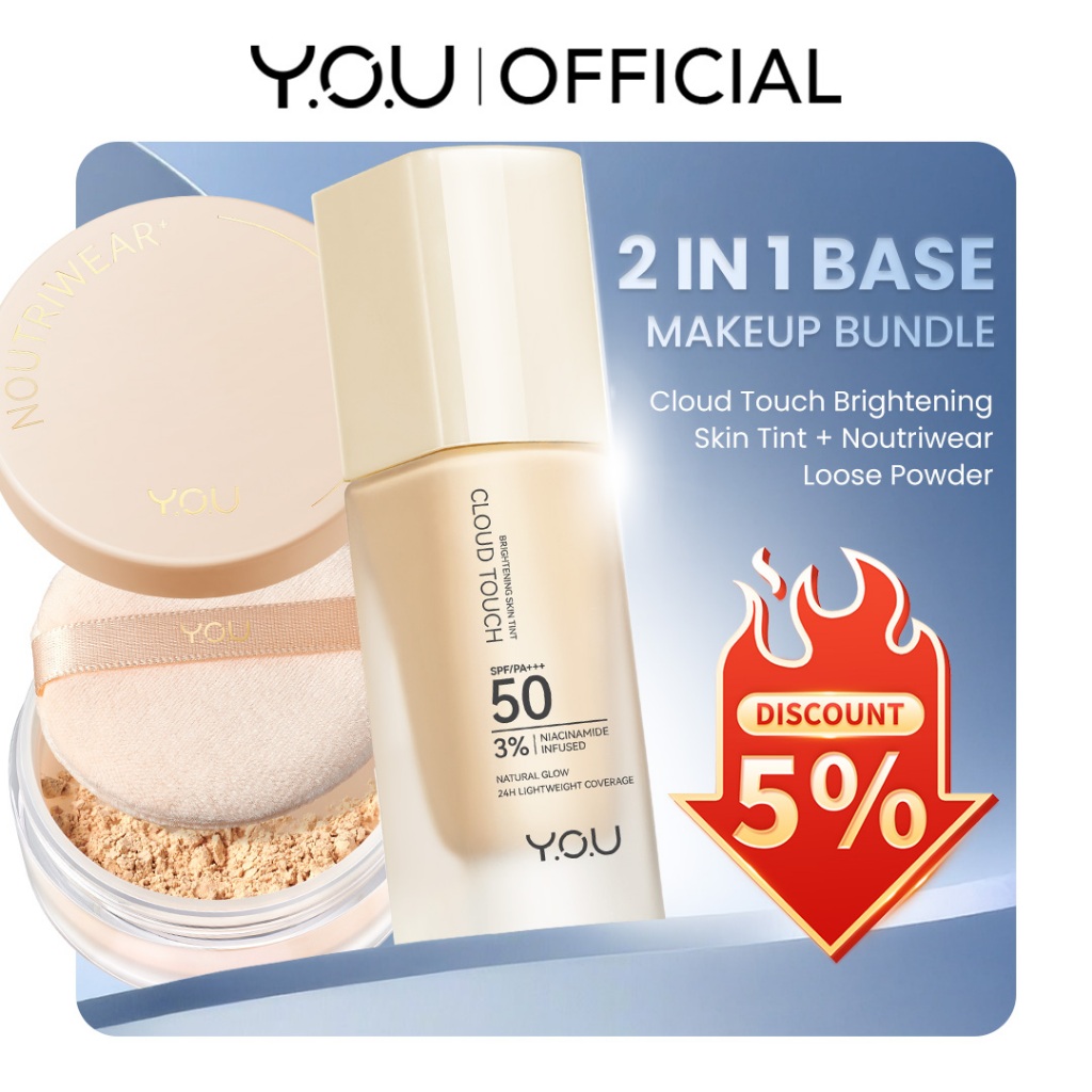 YOU 2in1 Base Makeup Bundle Cloud Touch 3% Niacinamide Brightening Skin Tint & Noutriwear+ Airy Fit 