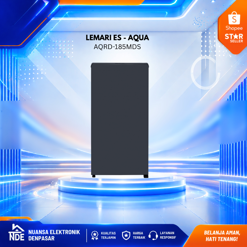 LEMARI ES / KULKAS 1 PINTU AQUA AQRD 185 / AQRD185-MDS / AQRD185(MDS) - NUANSA ELEKTRONIK DENPASAR