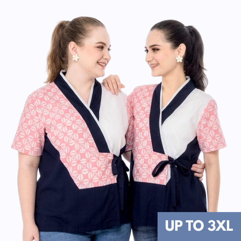 Blouse Batik Wanita - Atasan Batik - Bhatara Batik Sejiwa - Baju Batik Kimono Modern Lengan Pendek