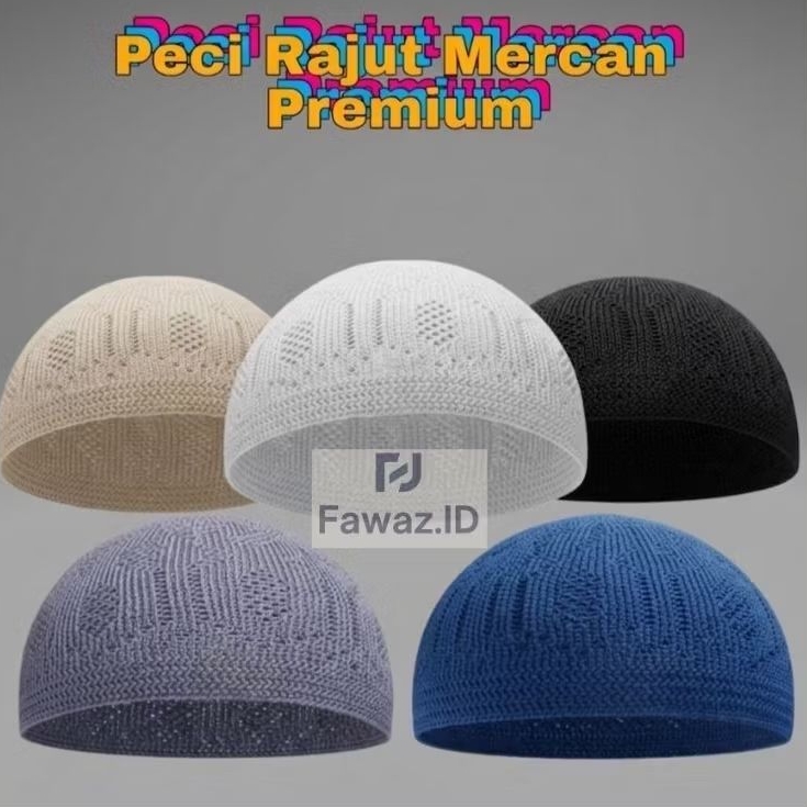 peci rajut motif mercan / peci hajian/peci souvenir/peci grosir/peci haji/peci mercan