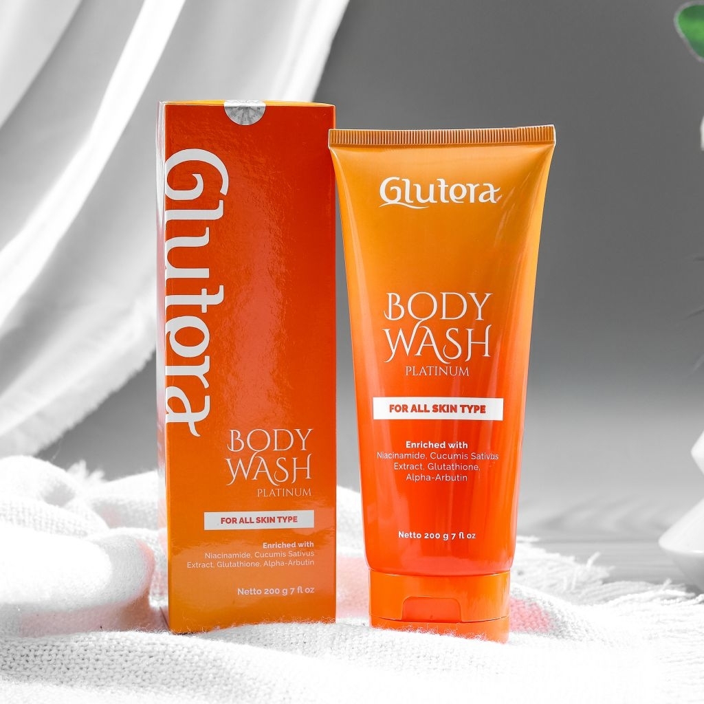 Glutera Body Wash Platinumwith Glutathione, Alpha-Arbutin, Collagen, Vitamin C, Vitamin E