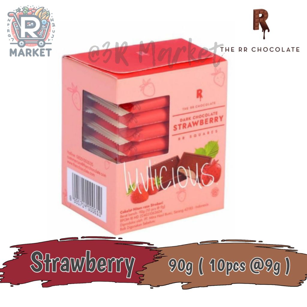 The RR Chocolate RR Squares Dark Chocolate Strawberry