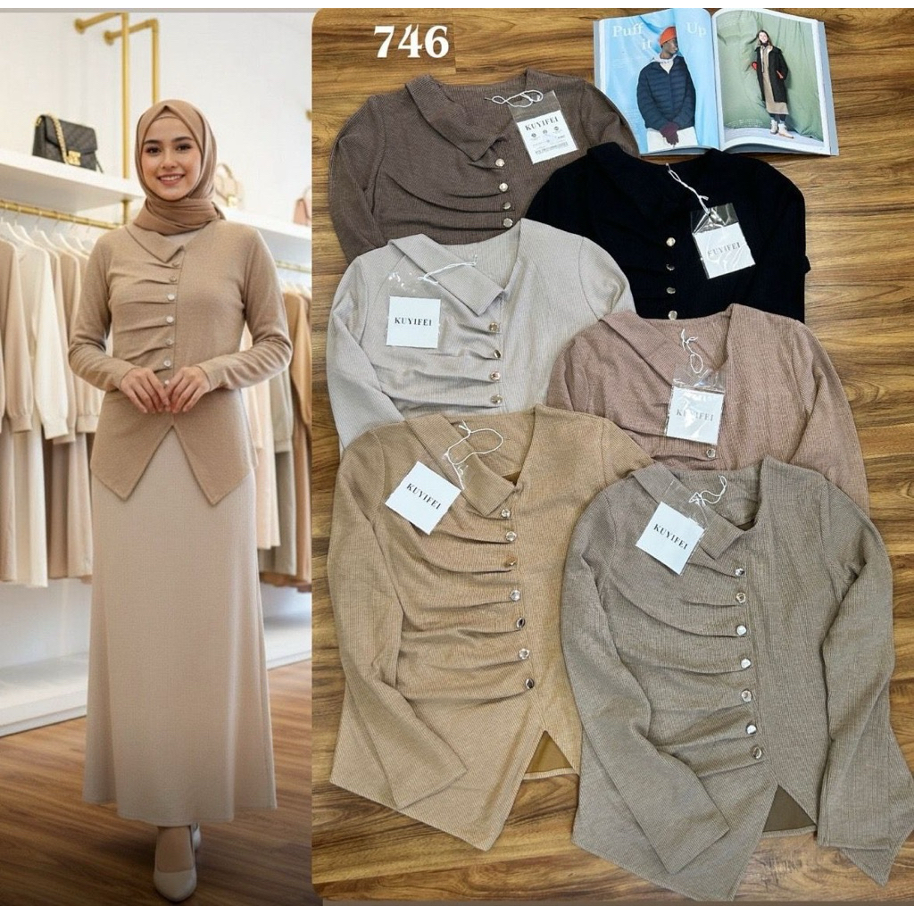 Blouse 746 Kuyifei//atasan knit Kuyifei//pakaianwanitasby