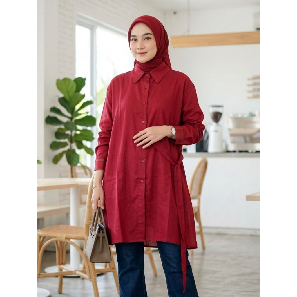 GAVANDRA.STORE - Tunik Wanita Kantor Kekinian Cantik Model Simple - Dress Tunik Wanita Cantik Simple
