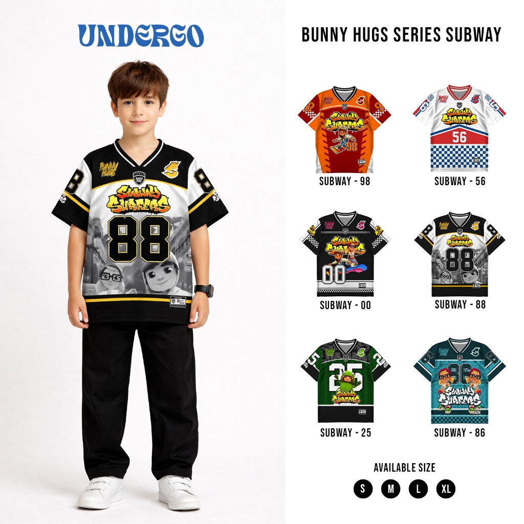 UNDERGO Jersey Anak Number 88 Jersey Anak Bahan Dryfit Brazil Full Printing Jersey SubwaySurf