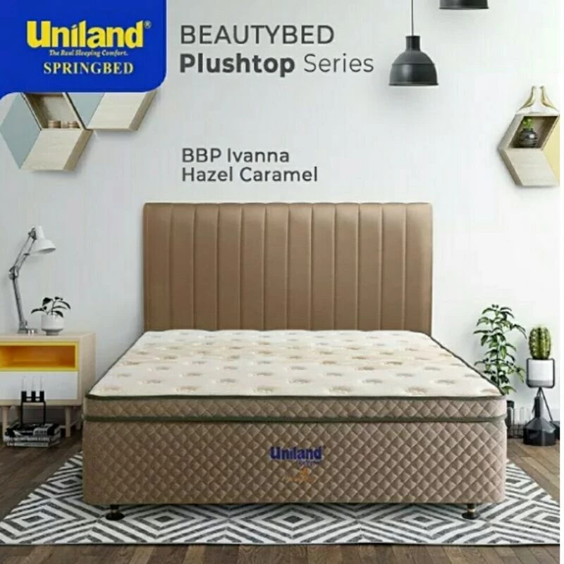 Kasur Uniland Springbed Beauty Bed Plushtop SET KOMPLIT Ivanna