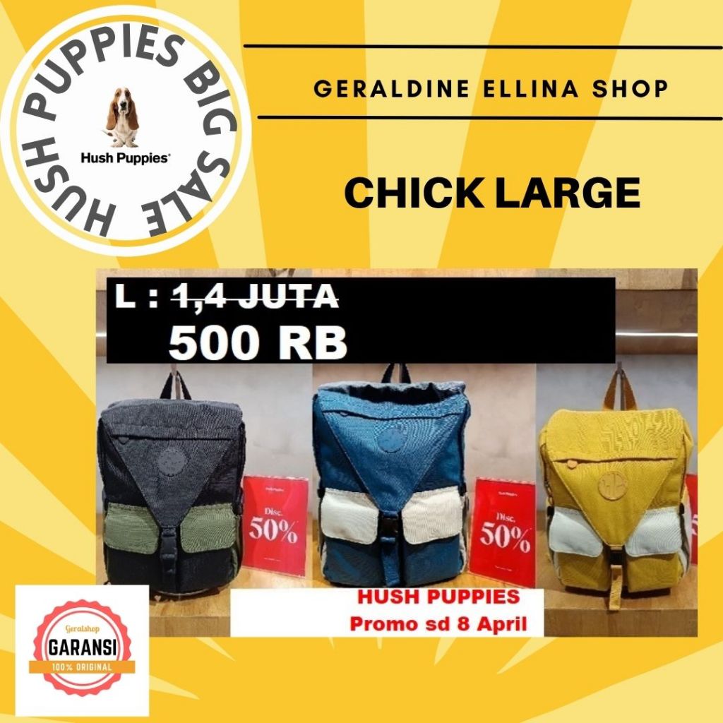Tas ransel backpack pria Hush Puppies sale CHICK 100% original store