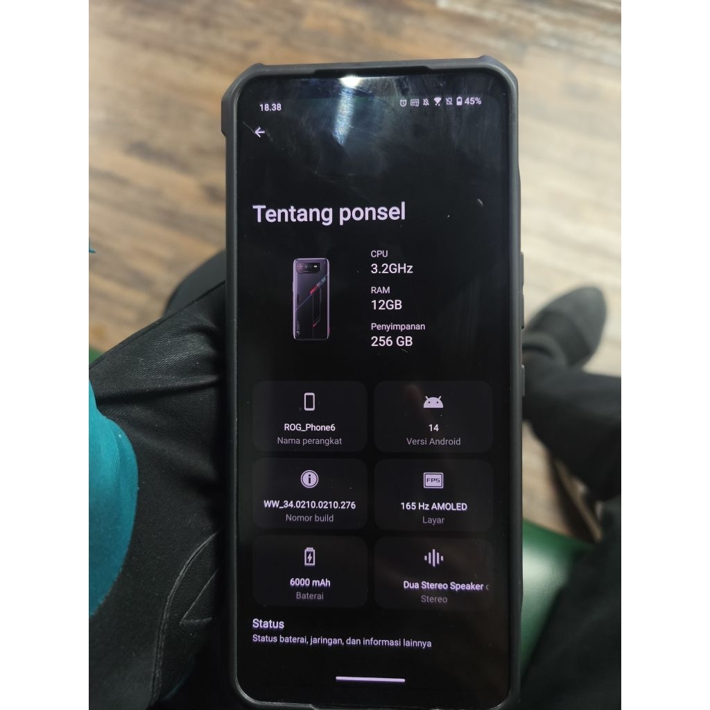 Rog Phone 6 12/256 Bekas Second