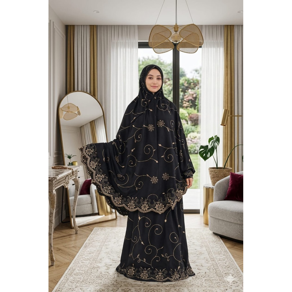 Mukena Dewasa Jumbo Gracella Mukena Dewasa Gracella Full Bordir Katun Premium
