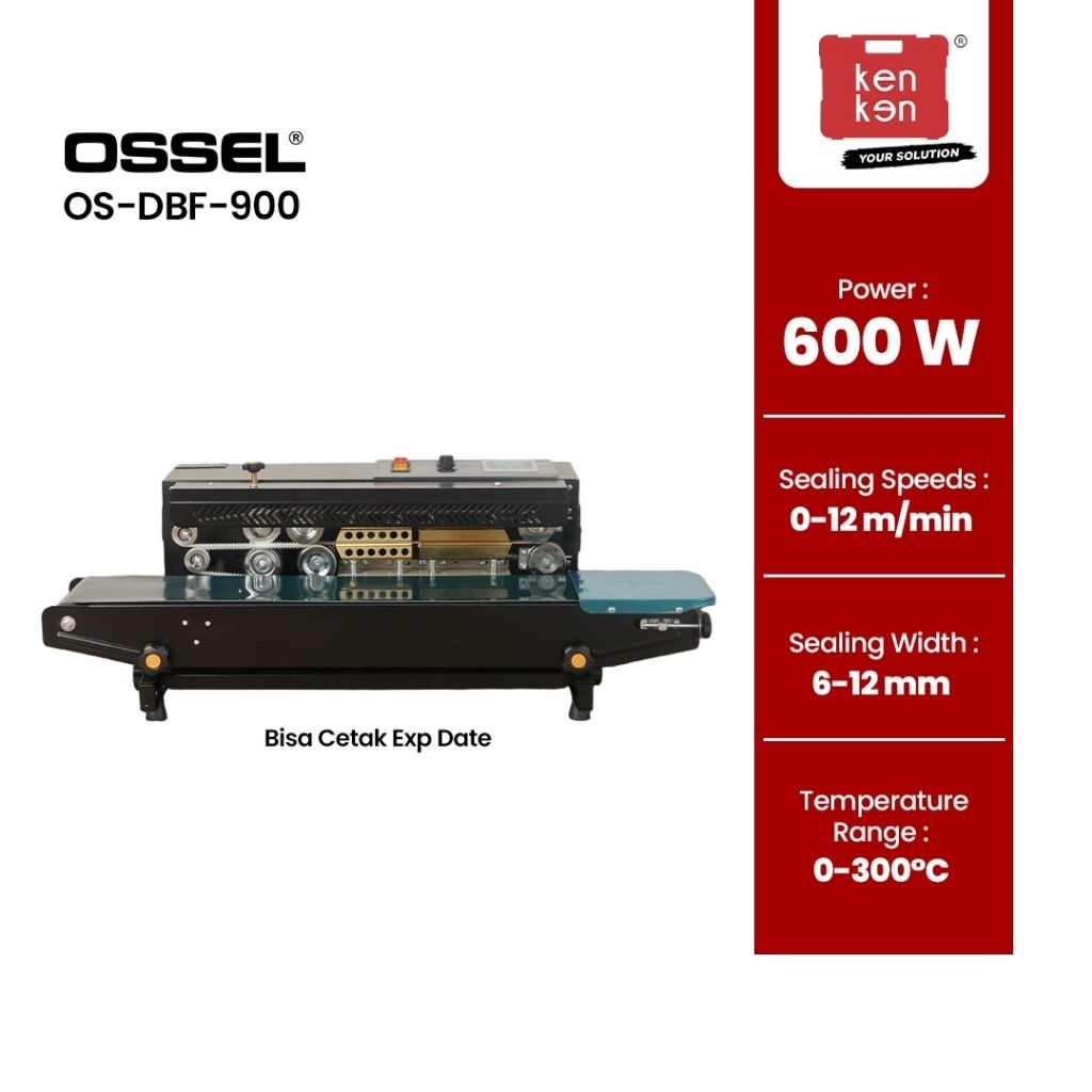 Ossel - Horizontal Continuous Band Sealer DBF 900 Press Plastik Conveyor Sealer Plastik Jalan