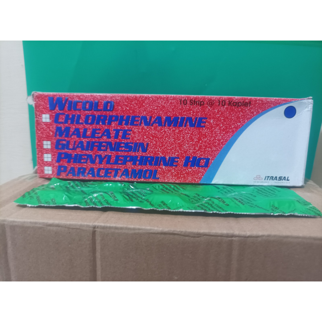 WICOLD KAPLET 1strip isi 10 kaplet obat untuk batuk pilek demam