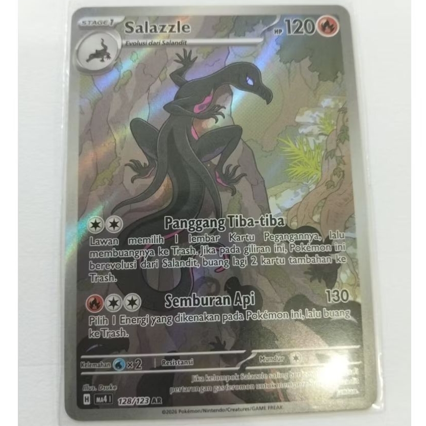 Kartu pokemon salazzle 128/123Indonesia Game TCG AR