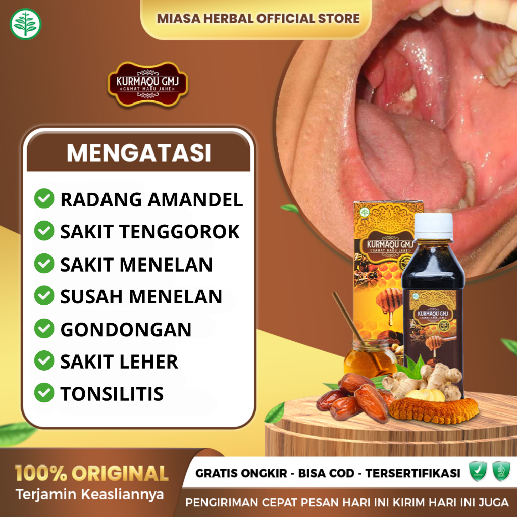 Kurmaqu GMJ Obat Amandel, Amandel Anak Dan Dewasa, Herbal Tonsil Akut Dan Kronis, Radang Tenggorokan
