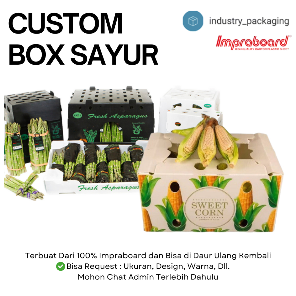 Custom Box Sayur - Box Pengiriman Sayur Impraboard // BEBAS REQUEST