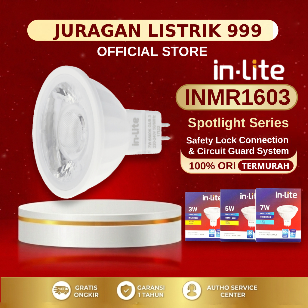 InLite Lampu LED Spotlight Sorot MR16 INMR1603 Model Tusuk 5Watt 7Watt 100% Original Resmi SNI