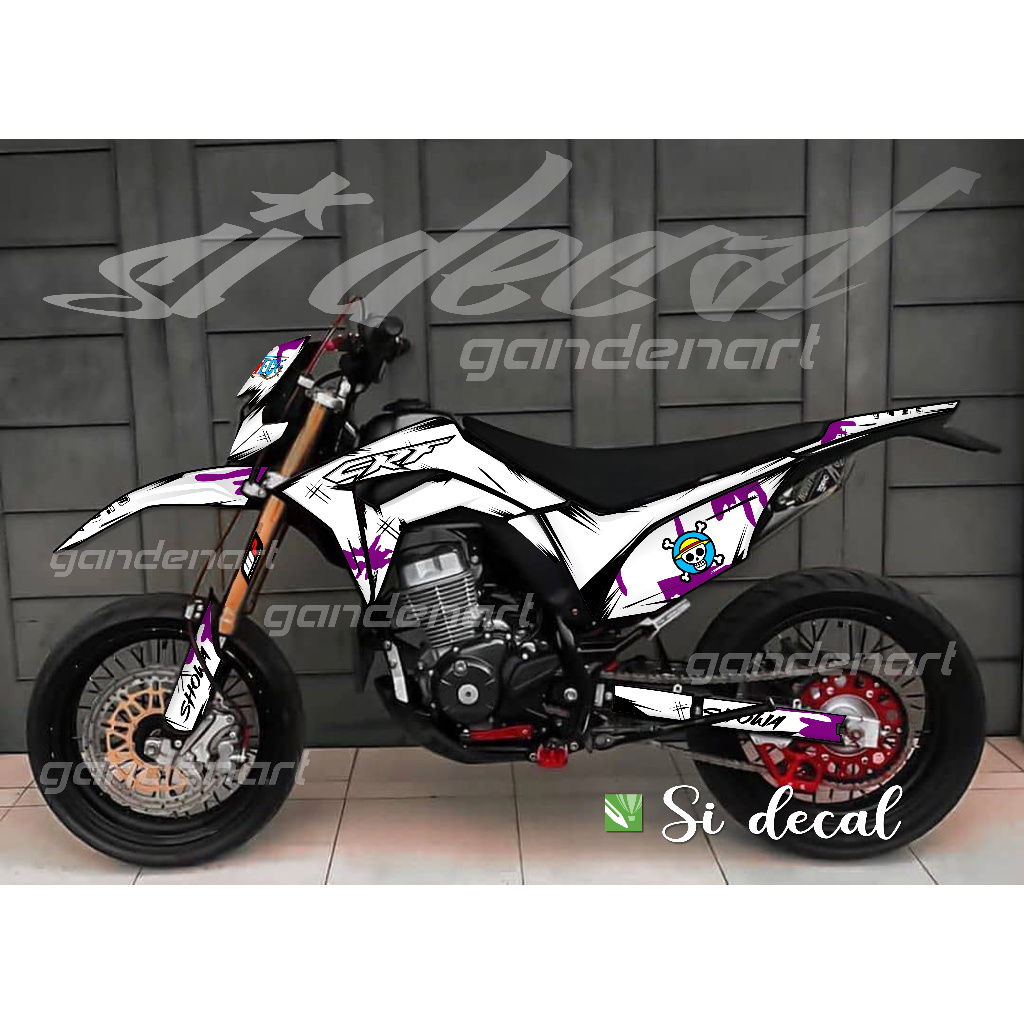 BISA COD  stiker motif putih crf new  warna simple custom decal crf 150 L  custom full body free req