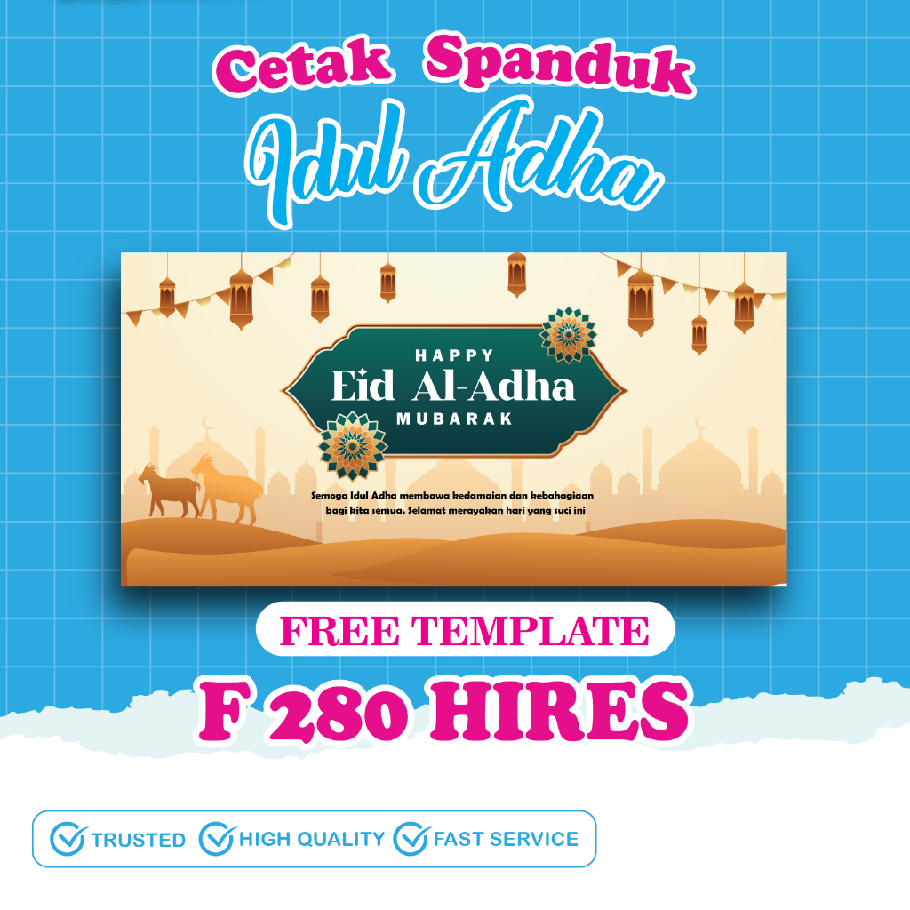Cetak Spanduk Idul Adha / Banner Idul Adha/ FREE TEMPLATE