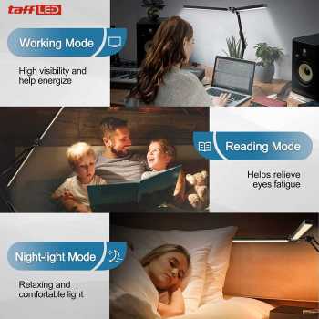 Lampu Meja Baca LED Double Head 3 Color Mode SMD - ZN14