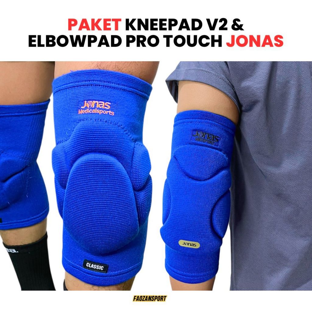 Paket Deker Lutut dan Siku Elbow pad Pro Touch Kneepad Deker pelindung  Lutut Jonas V2 Kiper Futsal